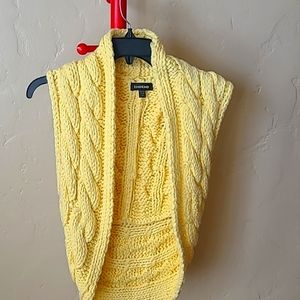 Yellow cable knit vest